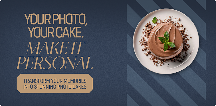 Personalised photo cake banner