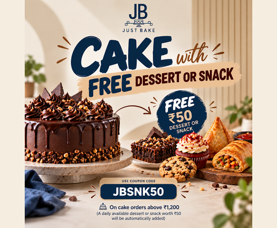 Free dessert or snack offer with cake order