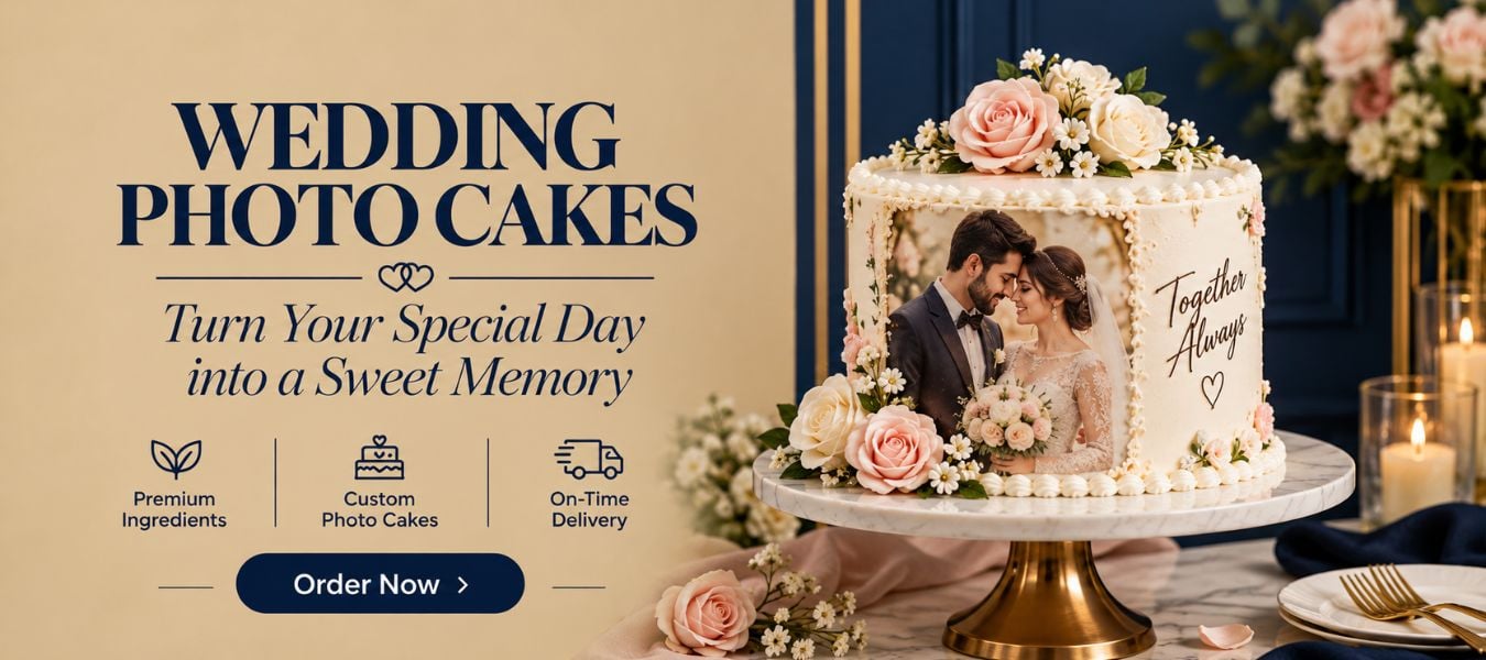 Wedding photo cake