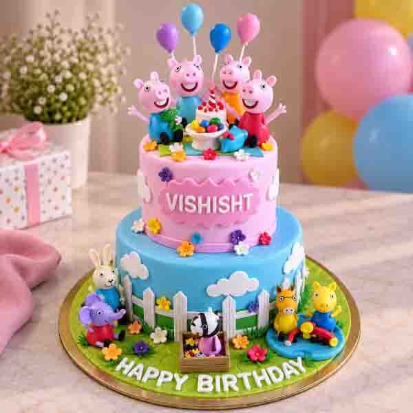2 Tier Peppa Pig cake