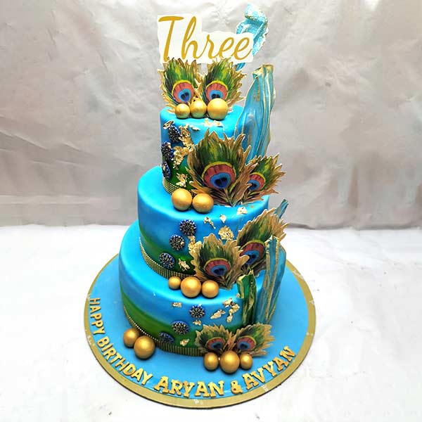 3-Tier Krishna Theme Cake