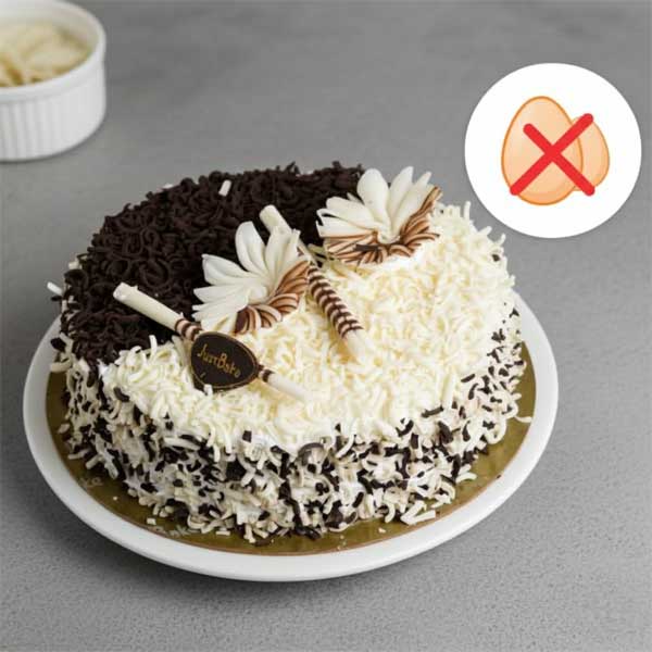 Duet Cake (white and black forest) Eggless Cake