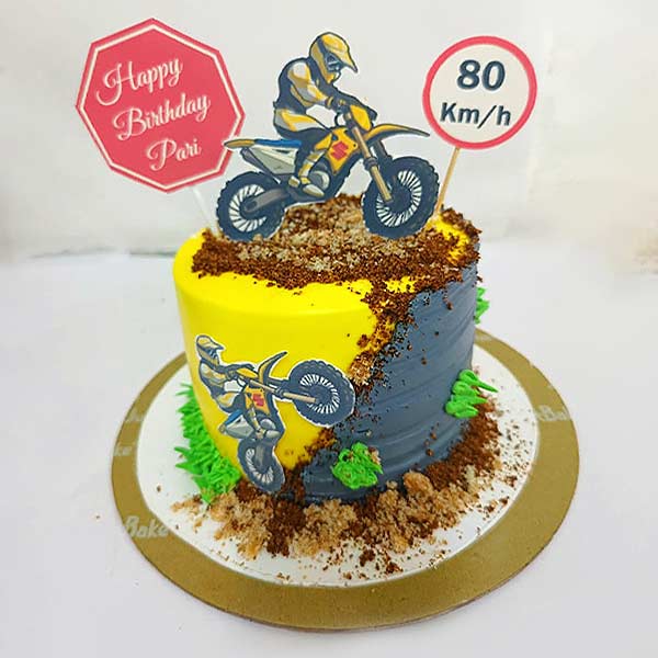Motor Bike Theme Cake