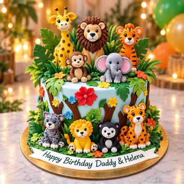 Animal Kingdom Theme Cake