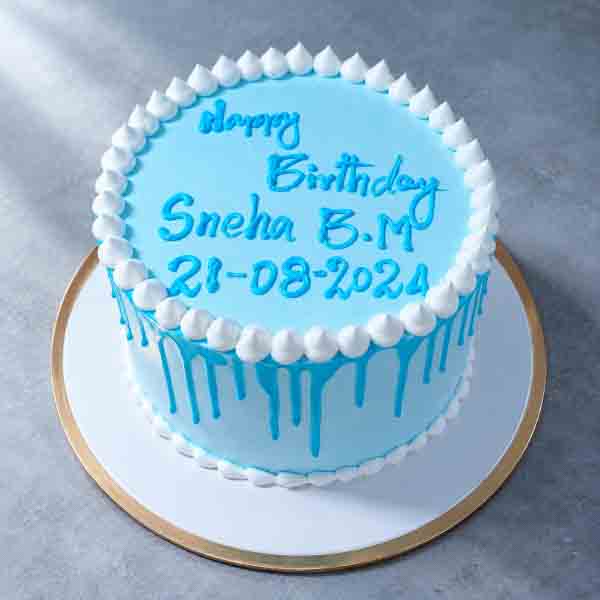 Blue Drip Birthday Cake