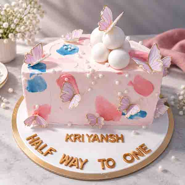 Butterfly Half Birthday Cake