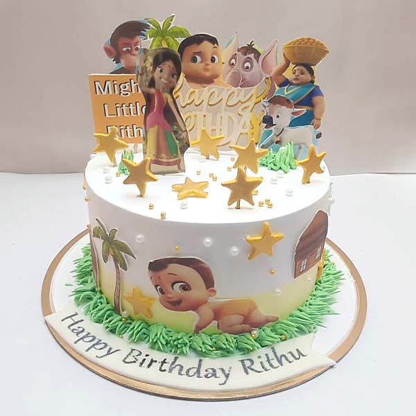 Little Bheem Theme Cake