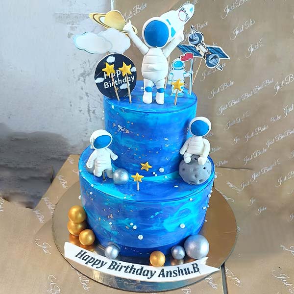 Space Theme 2 Tier Cake