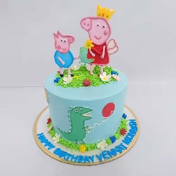 Peppa Pig and Dino Cake