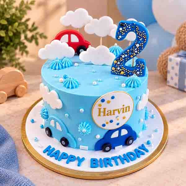 Car Theme Kids Cake 01