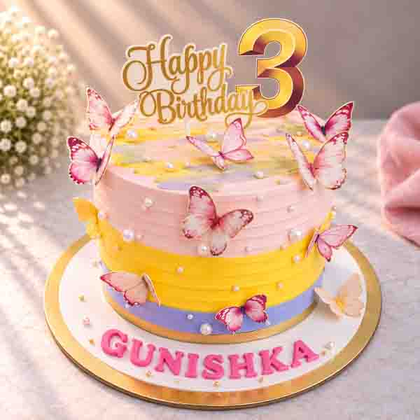 Colorful Butterflies Theme Cake