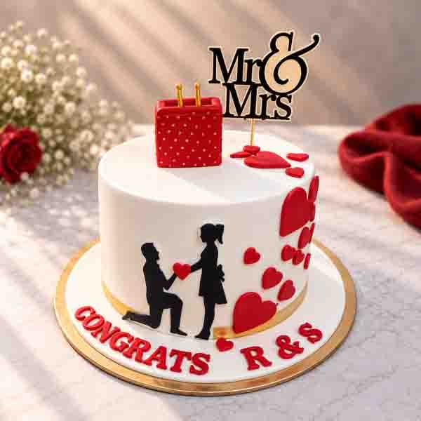 Elegant Engagement Cake