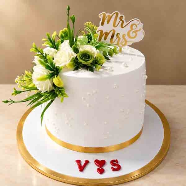 Floral Wedding Celebration Cake