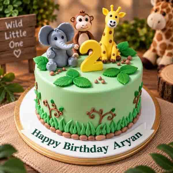 Jungle Animal Theme Cake 01