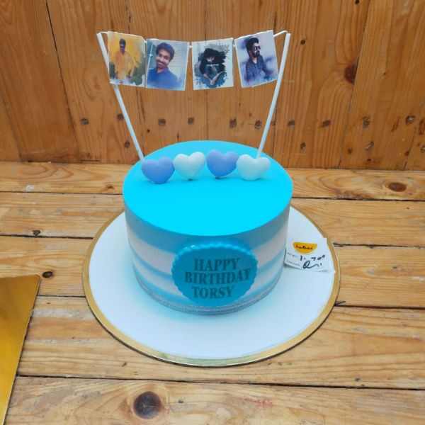 Light Blue Frosted Cake