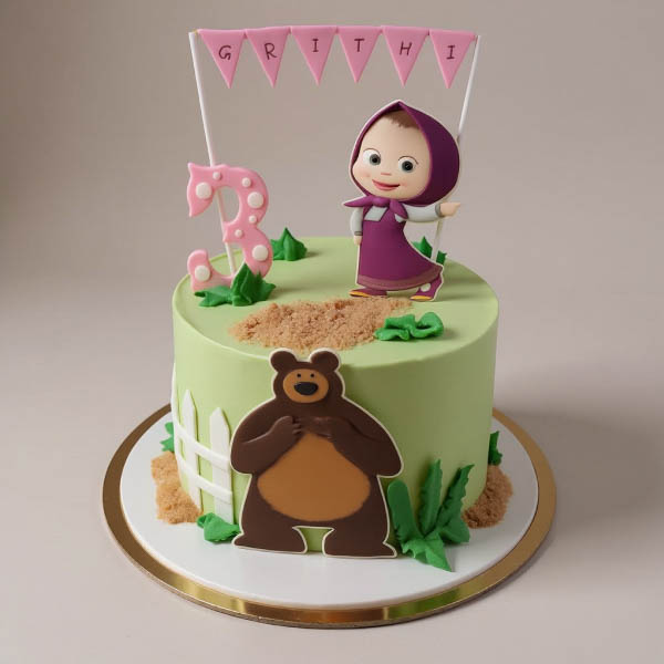Masha and Bear Theme Cake