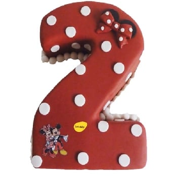 Number Theme Minnie in Red 3Kg Fondant