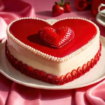 Mothers day heart shape cake