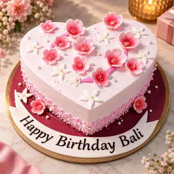 Pink Blossom Heart Cake