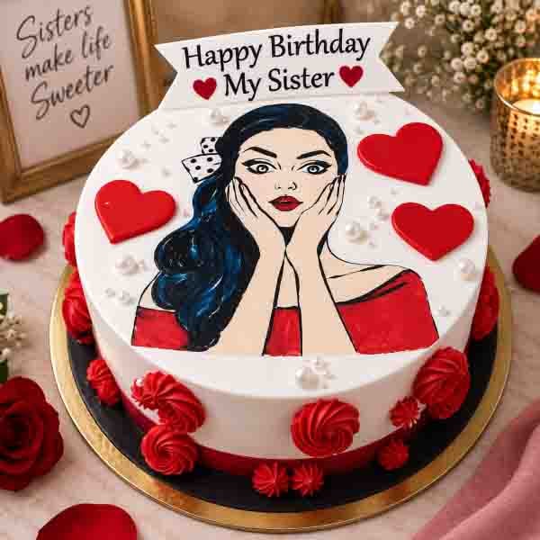 Pop Art Sister Birthday Cake