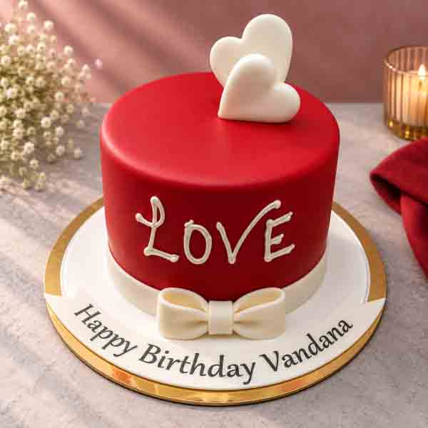 Red Love Theme Cake