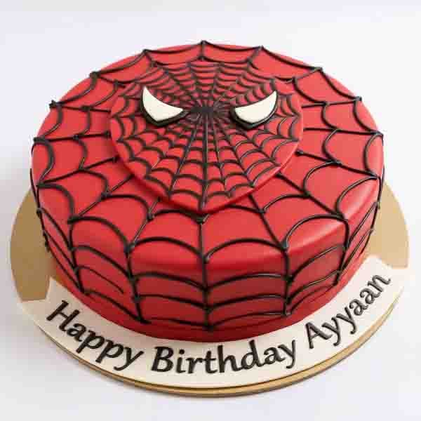 Spider man face cake