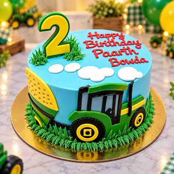 Tractor Theme Birthday cake