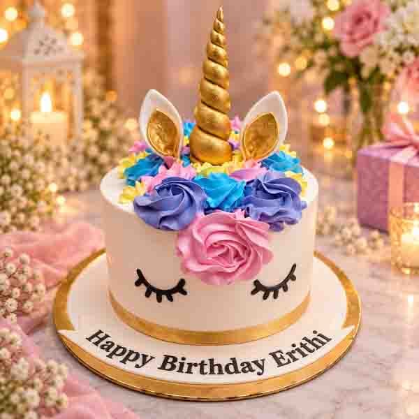 Unicorn Birthday Theme Cake