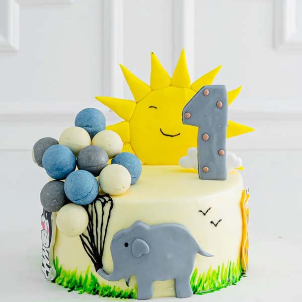 1st Birthday elephant cake