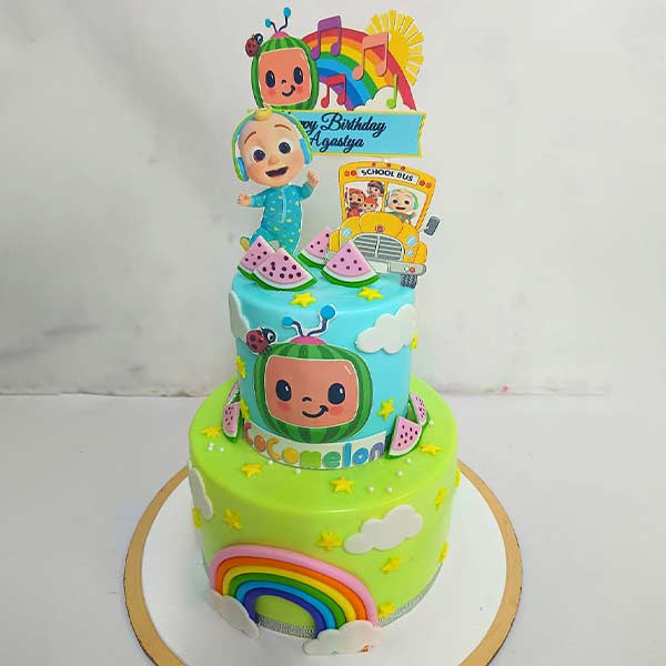 2-Tier Cocomelon Birthday Cake 01