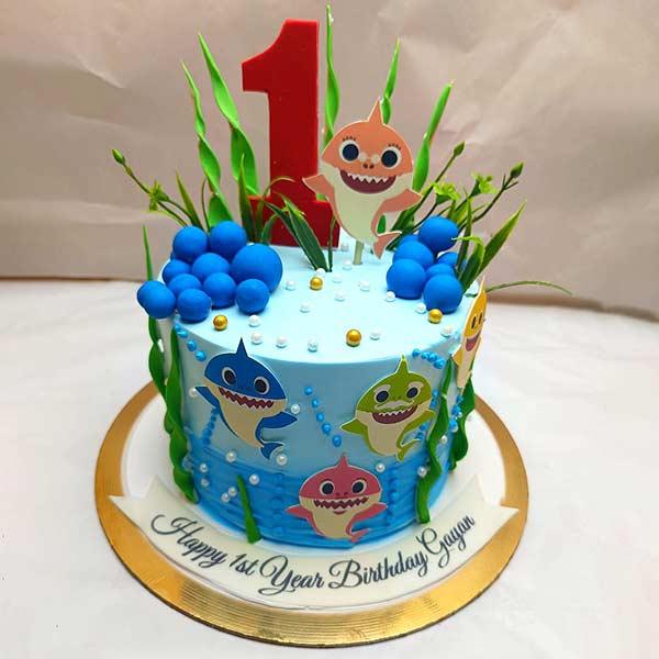 Baby Shark 1st Birthday Cake