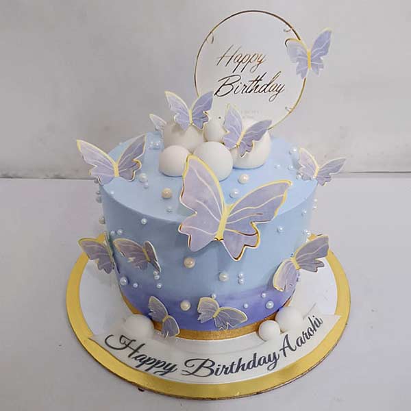 Butterfly Pearl Birthday Cake 03