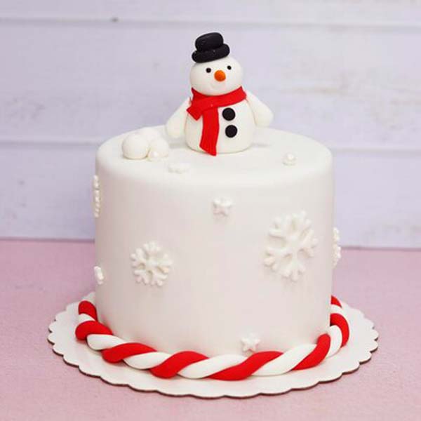 Christmas Cake With Snowflakes