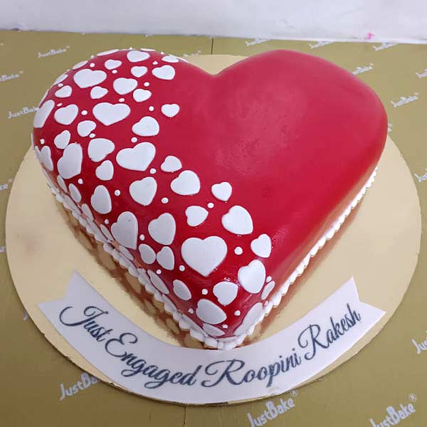 Heart Shape Engagement Cake