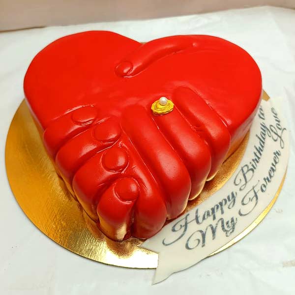 Holding Hands Heart Cake