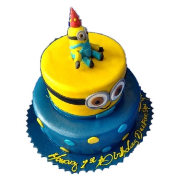 Minion 2 Tier Cake