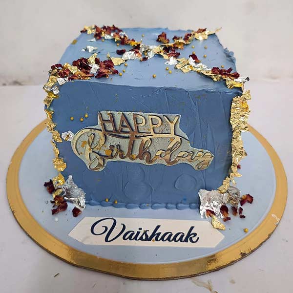 Modern Luxury Blue Cake