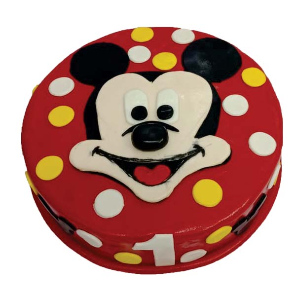 Vibrant Red Mickey Cake