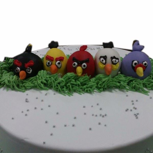 Angry Birds in Row Cream Fondant Cake