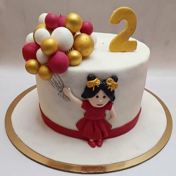Baby Blush Cake With Balloons