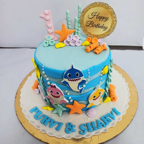 Baby Shark Theme Cake