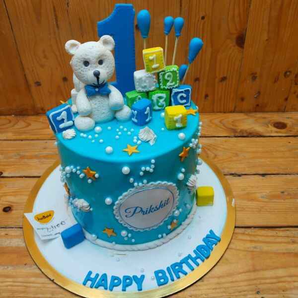 Blue Teddy Bear Cake