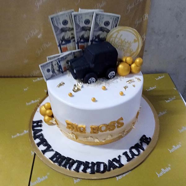 Luxury Car and Dollar Cake