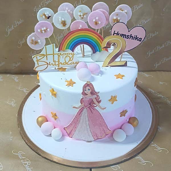 Princess Rainbow Birthday Cake 