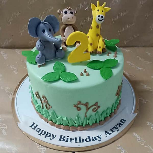 Jungle Animal Theme Cake 01