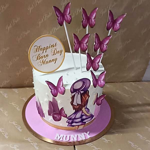  Girl With Butterfly Cake