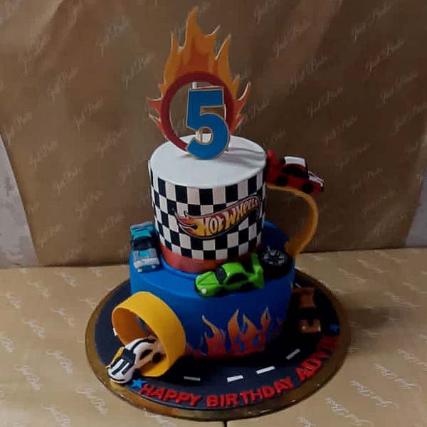 2 Tier Hot Wheels Birthday Cake