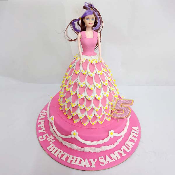 Pink Barbie Doll Cake