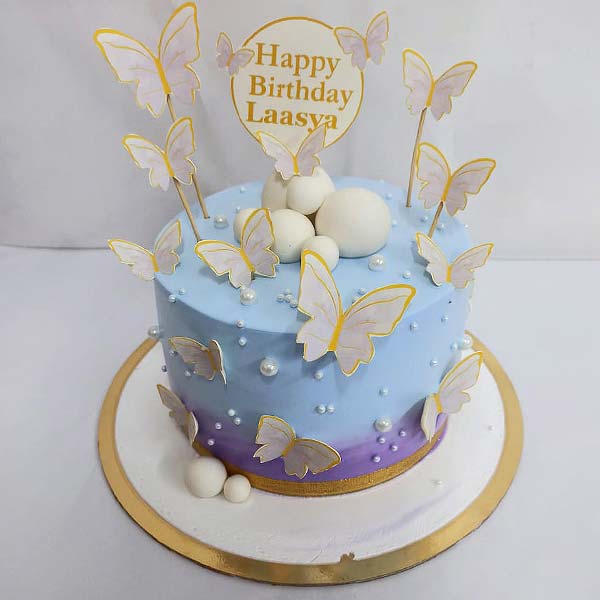 Butterfly and Pearl Birthday Cake 02
