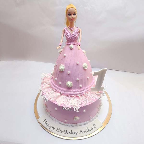 Barbie Doll 1st Birthday Cake